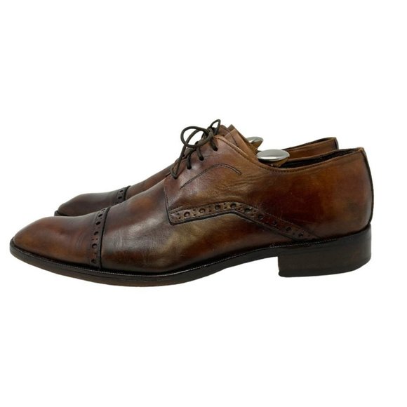 To Boot New York Burnished Brown Italian Leather Derby Cap Toe Shoes- Size 11.5 main image 7